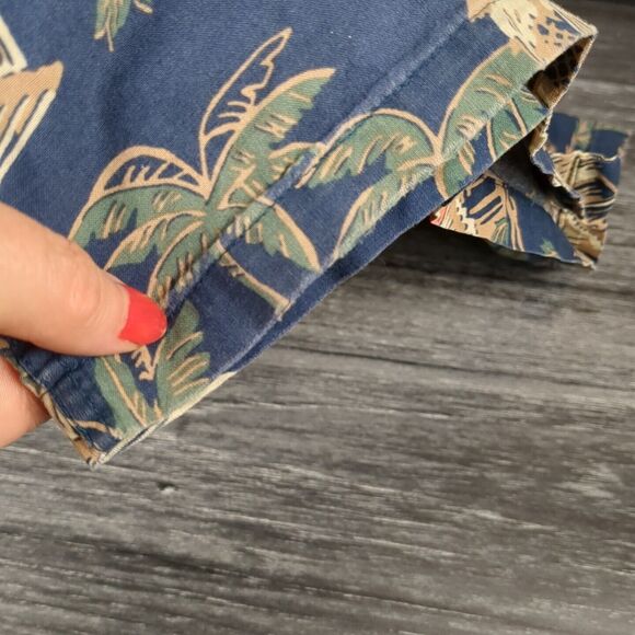 Vintage 90s Reyn Spooner Joe Kealoha's SS Hawaiian Shirt Med MISSING BUTTON wear - Picture 8 of 11